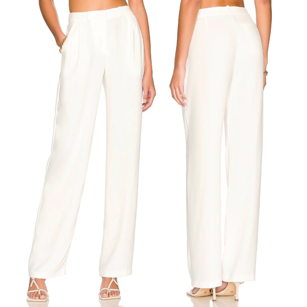 NEW Amanda Uprichard Wallce Pants in Ivory White Trouser Small S Wallace
